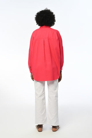 KADIN OVERSIZE KESİM GABARDİN KUMAŞ GÖMLEK