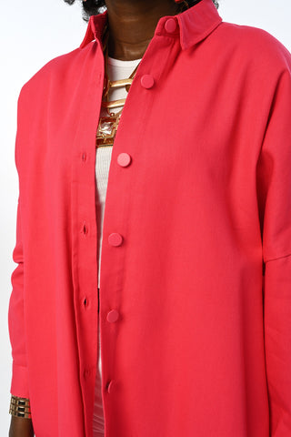 KADIN OVERSIZE KESİM GABARDİN KUMAŞ GÖMLEK