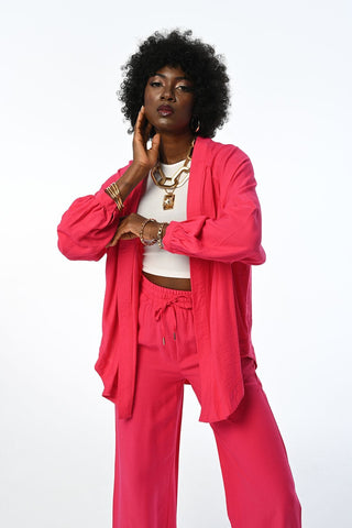 KADIN DÜZ RENK OVERSİZE KESİM KİMONO