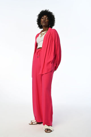 KADIN DÜZ RENK OVERSİZE KESİM KİMONO