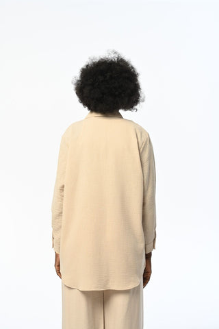 KADIN OVERSIZE KALIP NAKIŞLI GÖMLEK