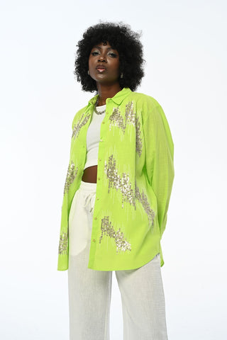 KADIN PAYETLİ OVERSIZE KESİM GÖMLEK