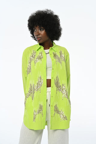 KADIN PAYETLİ OVERSIZE KESİM GÖMLEK