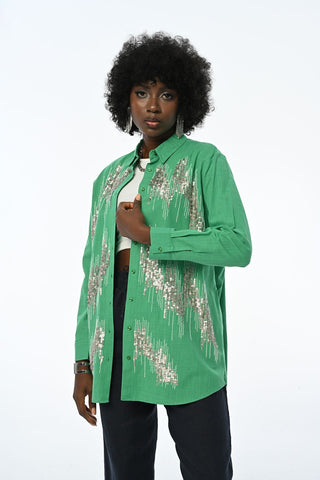 KADIN PAYETLİ OVERSIZE KESİM GÖMLEK