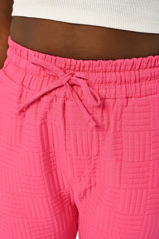 Beli Lastikli Desen Kabartmalı Kumaş Pantolon