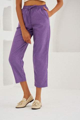 Beli Lastikli Rahat Kalıp Kumaş Pantolon