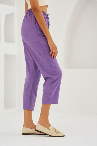 Beli Lastikli Rahat Kalıp Kumaş Pantolon