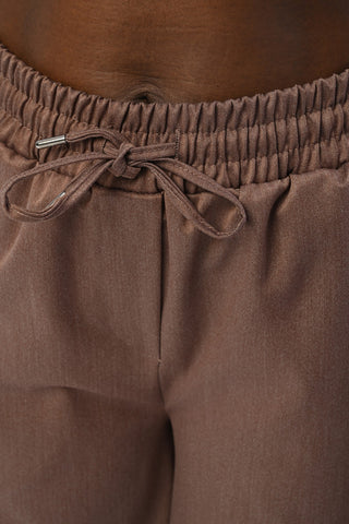 KADIN BELİ LASTİKLİ BOL PAÇA DÜZ RENK PANTOLON