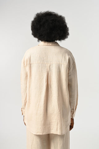 KADIN %100 KETEN TEK CEPLİ GÖMLEK