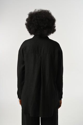 KADIN %100 KETEN TEK CEPLİ GÖMLEK