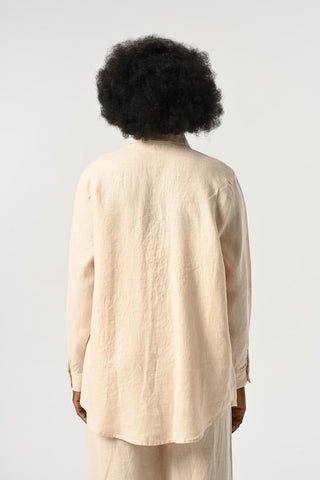 KADIN %100 KETEN DÜZ RENK OVERSİZE KESİM GÖMLEK