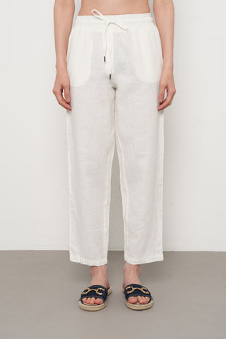 KADIN %100 KETEN RAHAT KALIP DÜZ RENK PANTOLON