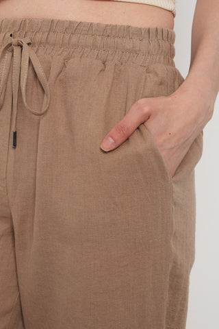 KADIN %100 İNCE KETEN REGULAR KALIP PANTOLON