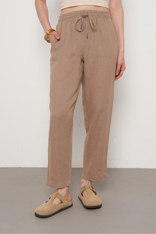 KADIN %100 İNCE KETEN REGULAR KALIP PANTOLON