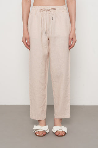 KADIN %100 KETEN RAHAT KALIP DÜZ RENK PANTOLON