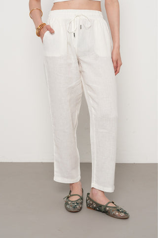 KADIN %100 İNCE KETEN REGULAR KALIP PANTOLON