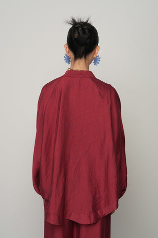 Kadın Gül Detaylı Düz Renk Oversize Kesim Kimono