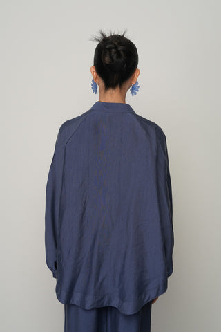 Kadın Gül Detaylı Düz Renk Oversize Kesim Kimono