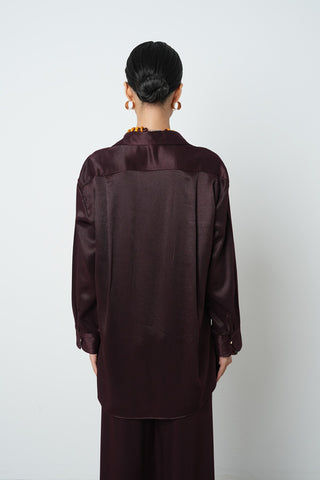 Kadın Düz Renk Çift Cepli Altın Düğme Detaylı Gömlek