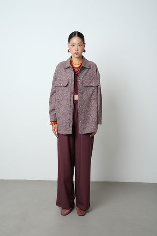 Kadın Çift Cepli Kırçıllı Altın Düğmeli Kışlık Ceket