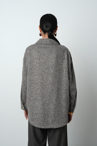 Kadın Çift Cepli Kırçıllı Altın Düğmeli Kışlık Ceket