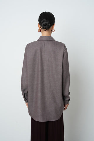 Kadın Önü Ve Robası Taş İşlemeli Oversize Kesim Bordo Gömlek